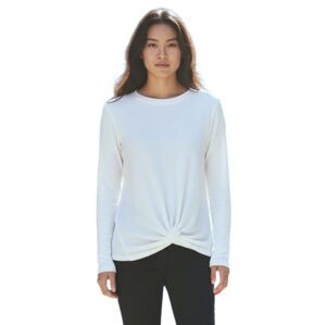 Misfay White Waffle Knit Knot-Front Long Sleeve Top Sz.M NWT